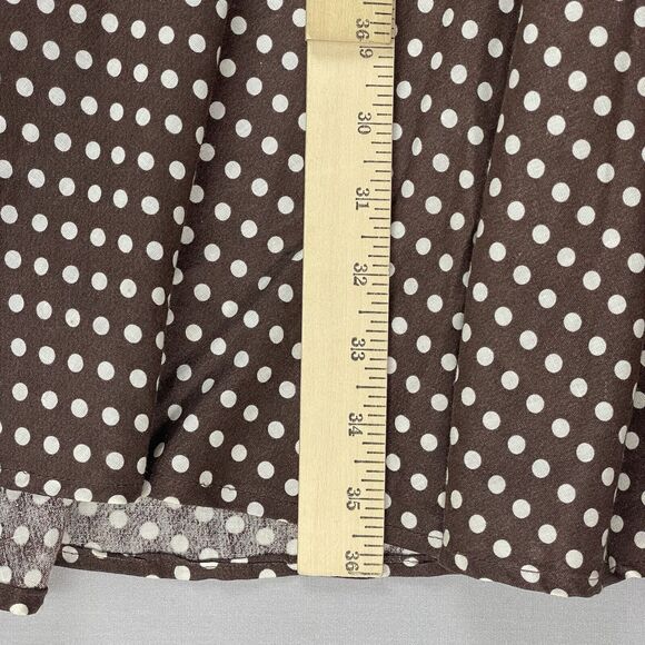 Stop Staring! Full Circle Sun Dress Women's SM Brown Polka Dot Swing Retro Vtg - Picture 7 of 14
